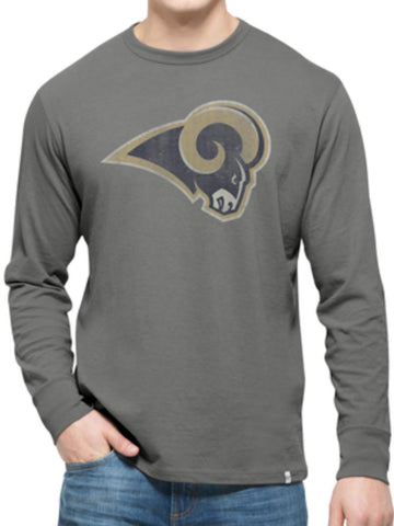 Los Angeles Rams 47 Brand Wolf Grey Long Sleeve Cotton Flanker T-Shirt - Sporting Up