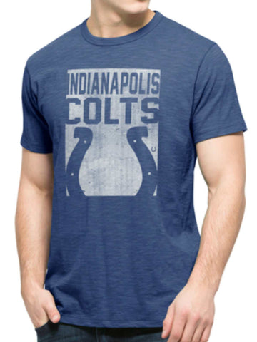 Shop Indianapolis Colts 47 Brand Blue Block Logo Soft Cotton Scrum T-Shirt - Sporting Up