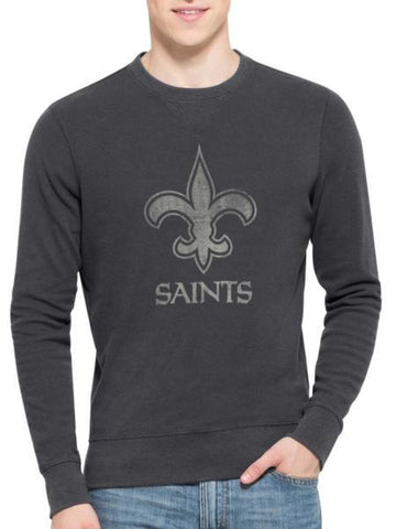 Shop New Orleans Saints 47 Brand Gray End-Grain Crew Thermal Long Sleeve T-Shirt - Sporting Up