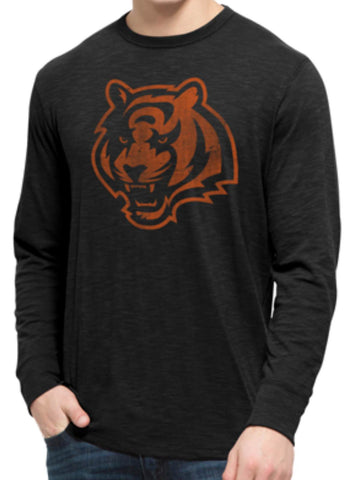 Shop Cincinnati Bengals 47 Brand Jet Black Long Sleeve Soft Scrum T-Shirt - Sporting Up