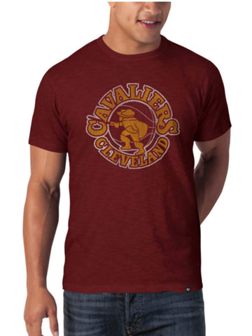 Shop Cleveland Cavaliers 47 Brand Cardinal Red Retro Short Sleeve Scrum T-Shirt - Sporting Up