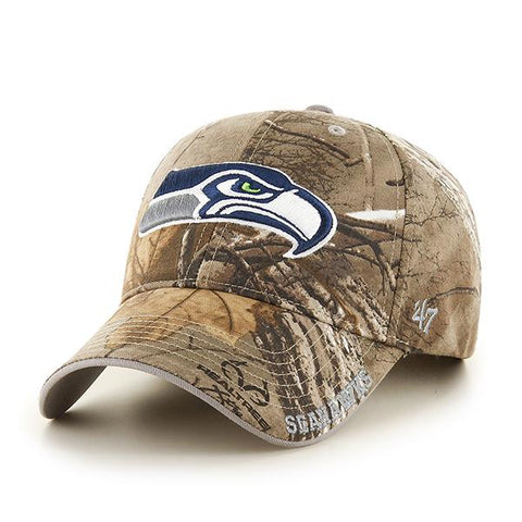 Seattle Seahawks 47 Brand Realtree Camo Frost MVP Adjustable Hat Cap - Sporting Up