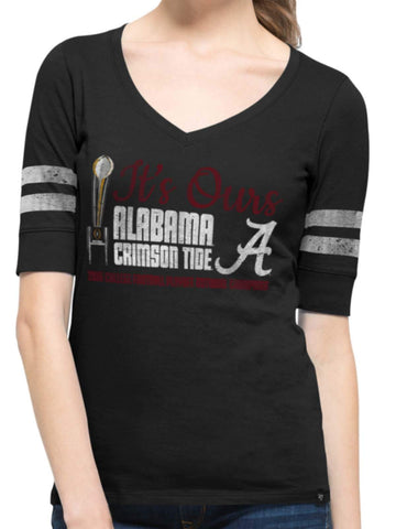 Shop Alabama Crimson Tide 47 Brand Women 2016 National Champions Trophy Black T-Shirt - Sporting Up