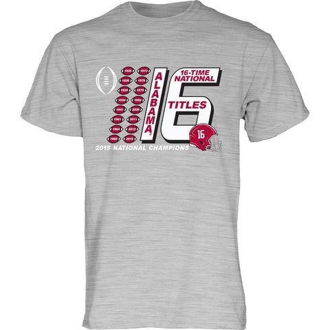 Shop Alabama Crimson Tide Blue 84 2016 16 Time Football Champions Gray T-Shirt - Sporting Up