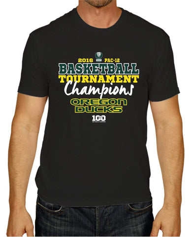Oregon Ducks 2016 Pac 10 Basketball Champions Locker Room Black T-Shirt - Sporting Up