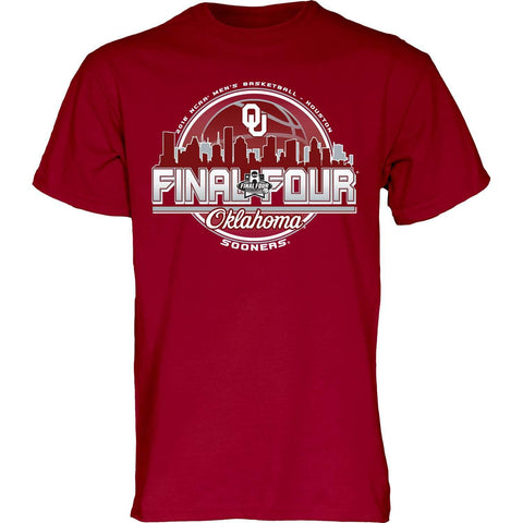 Oklahoma Sooners Blue 84 2016 Final Four Basketball Houston Skyline T-Shirt - Sporting Up