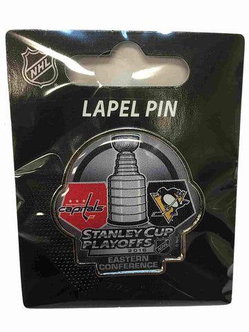 Washington Capitals Pittsburgh Penguins 2016 NHL Playoffs Dueling Lapel Pin - Sporting Up