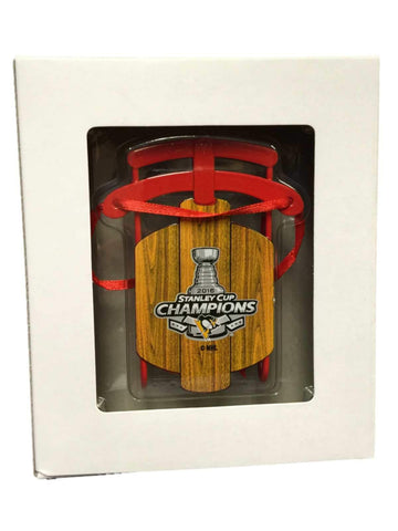Shop Pittsburgh Penguins 2016 Stanley Cup Champions Metal "Wood" Sled Ornament - Sporting Up