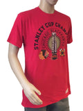 Chicago Blackhawks Mitchell and Ness Red SS Stanley Cup Champions T-Shirt (L) - Sporting Up