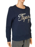 Detroit Tigers 47 Brand WOMENS Navy with Sequin Logo LS Crew Neck Sweatshirt (S) - Sporting Up