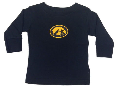 Iowa Hawkeyes Two Feet Ahead Baby Infant Black Long Sleeve Cotton T-Shirt - Sporting Up