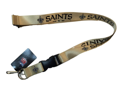 Shop New Orleans Saints NFL Aminco Gold Durable Breakaway Buckle Lanyard - Sporting Up