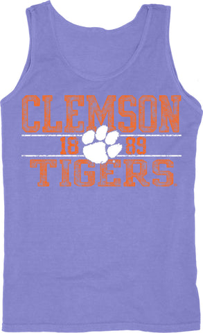 Clemson Tigers Blue 84 Periwinkle 100% Cotton Sleeveless Tank Top - Sporting Up