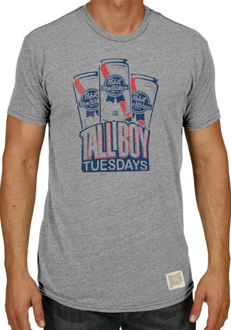 PBR Pabst Blue Ribbon Brewing Company Retro Brand Tall Boy Tuesdays T-Shirt - Sporting Up
