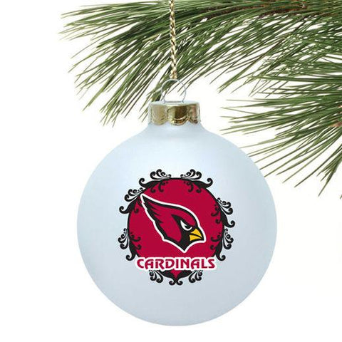 Shop Arizona Cardinals NFL Topperscot White Large Glass Christmas Ornament (3 1/4") - Sporting Up