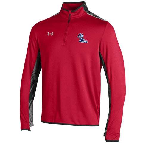 Shop Ole Miss Rebels Under Armour Red Doomsday 1/4 Zip ColdGear Loose Pullover - Sporting Up