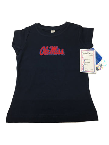 Shop Ole Miss Rebels Two Feet Ahead Toddler Girls Navy Longer Length T-Shirt - Sporting Up