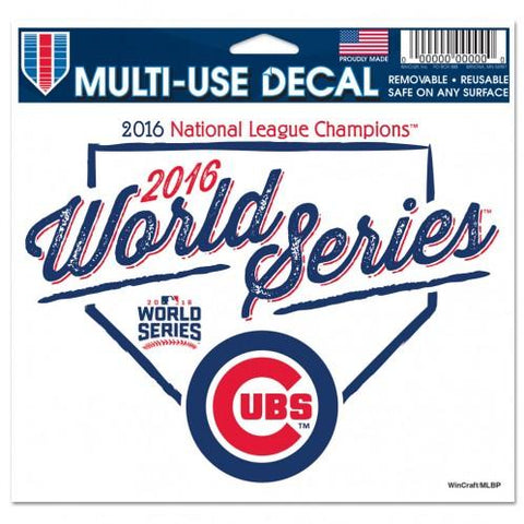 Chicago Cubs 2016 World Series N.L. Champions WinCraft White Multi-Use Decal - Sporting Up