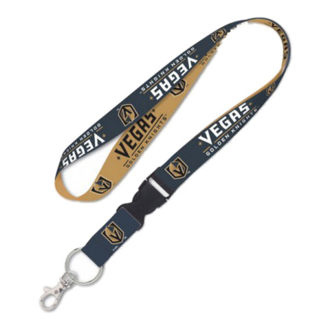 Shop Las Vegas Golden Knights NHL WinCraft Steel Gray & Gold Durable Lanyard - Sporting Up