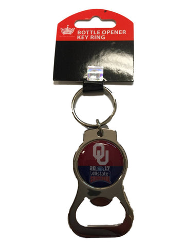 Oklahoma Sooners Aminco 2017 Sugar Bowl Game Chrome Bottle Opener Keychain - Sporting Up