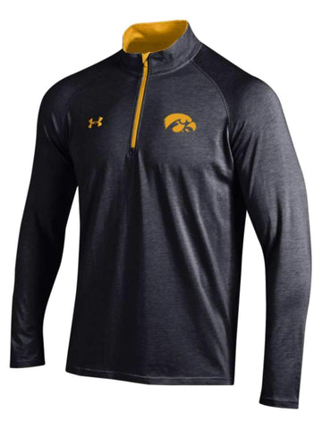 Shop Iowa Hawkeyes Under Armour Black Lightweight Loose Soft 1/4 Zip Pullover - Sporting Up