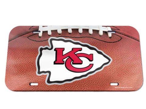 Shop Kansas City Chiefs WinCraft Football Crystal Mirror Inlaid License Plate - Sporting Up