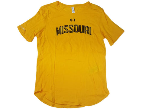Shop Missouri Tigers Under Armour Heatgear Loose WOMENS Yellow SS T-Shirt (M) - Sporting Up
