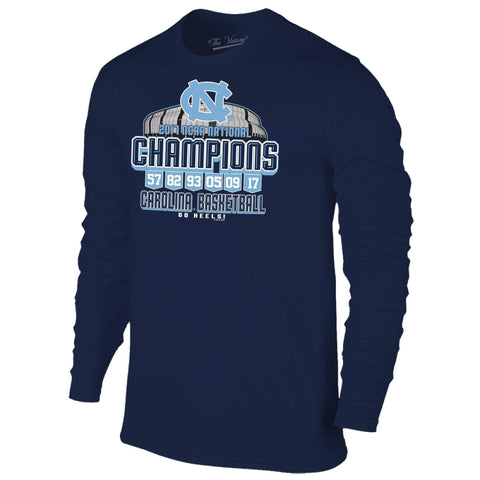 Shop North Carolina Tar Heels 2017 Basketball Champions Arena Banner LS T-Shirt - Sporting Up