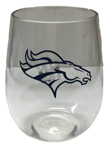 Denver Broncos NFL Boelter BPA Free Clear Stemless Plastic Wine Glass (20oz) - Sporting Up