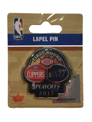 Shop Los Angeles Clippers Utah Jazz 2017  Playoffs First Round Dueling Lapel Pin - Sporting Up