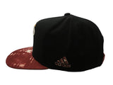 Miami Heat Adidas Black Abstract Pattern Structured Strapback Flat Bill Hat Cap - Sporting Up