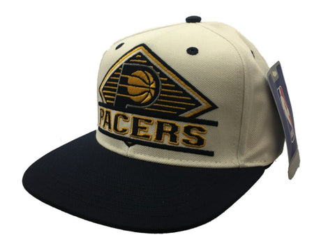 Indiana Pacers Adidas White & Navy Adj. Structured Snapback Flat Bill Hat Cap - Sporting Up