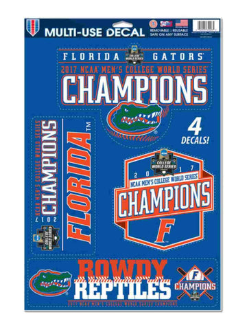 Shop Florida Gators 2017 NCAA College World Series CWS Champions 4 Decal Sheet Set - Sporting Up