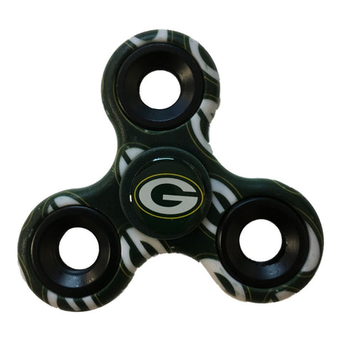 Green Bay Packers NFL Green Multi-Logo Three Way Diztracto Fidget Hand Spinner - Sporting Up