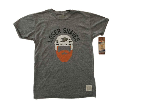 Shop Anaheim Ducks Retro Brand Gray Loser Shaves Beard Soft Tri-Blend T-Shirt - Sporting Up