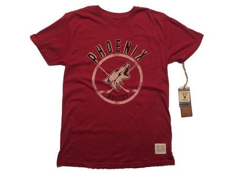 Shop Phoenix Coyotes Retro Brand Dark Red Vintage Cotton Short Sleeve T-Shirt - Sporting Up