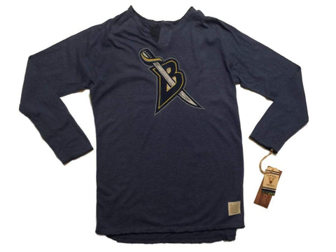 Shop Buffalo Sabres Retro Brand Blue Alternate Logo Long Sleeve Split Neck T-Shirt - Sporting Up