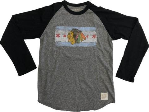 Shop Chicago Blackhawks Retro Brand Stars & Stripes LS Baseball Style T-Shirt - Sporting Up