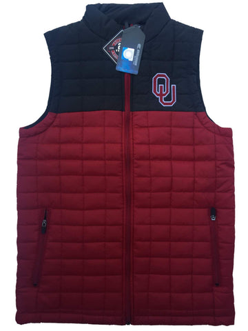 Oklahoma Sooners Colosseum Amplitude Puff Full Zip 2 Tone Red Gray Vest - Sporting Up