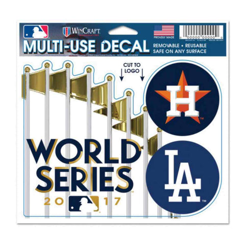 Shop Houston Astros Los Angeles Dodgers 2017 World Series Dueling Multi-Use Decal - Sporting Up