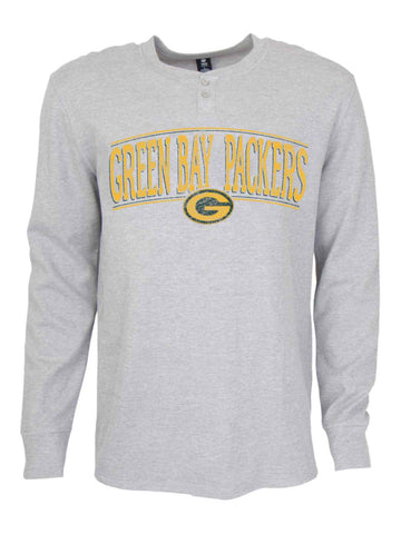 Shop Green Bay Packers Concepts Sport Gray Huddle Henley Long Sleeve Thermal T-Shirt - Sporting Up