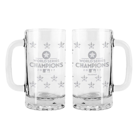 Houston Astros 2017 World Series Champions Satin Etch Clear Beer Mug (16oz) - Sporting Up