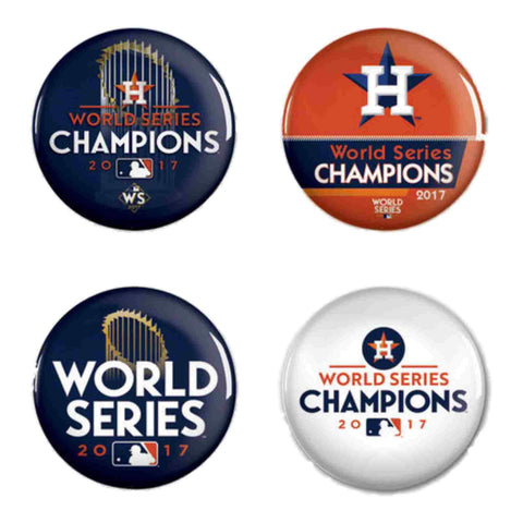 Shop Houston Astros 2017 World Series Champions WinCraft Round Buttons (4 Pack) - Sporting Up