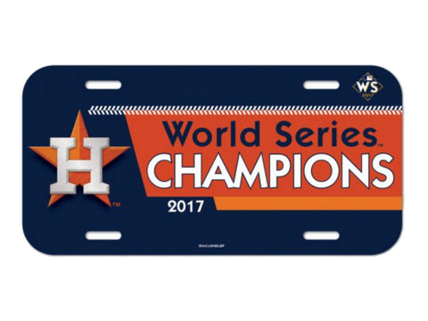 Shop Houston Astros 2017 World Series Champions WinCraft Plastic License Plate Cover - Sporting Up
