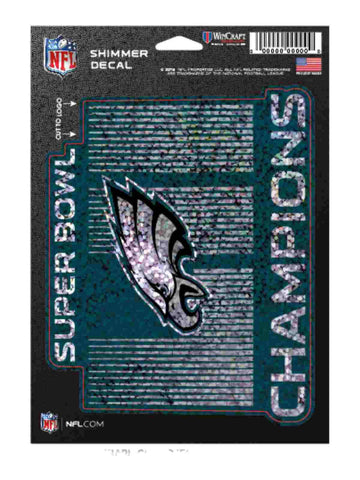 Shop Philadelphia Eagles 2018 Super Bowl LII Champions Cut to Logo Shimmer Decal - Sporting Up