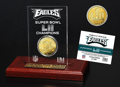 Shop Philadelphia Eagles 2018 Super Bowl Champions Bronze Coin Etched Acrylic Plaque - Sporting Up