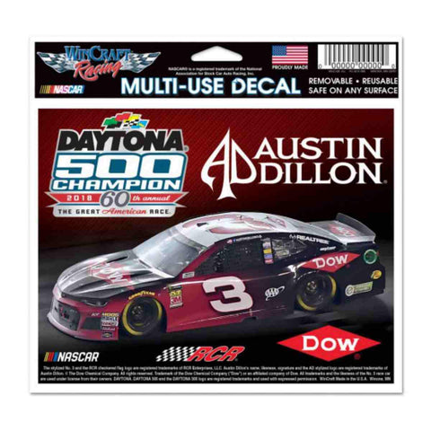 Shop Austin Dillon #3 NASCAR 2018 Daytona 500 Champion WinCraft Multi-Use Decal - Sporting Up