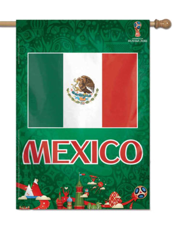Mexico 2018 World Cup Russia Green White Red Indoor Outdoor Vertical Flag - Sporting Up