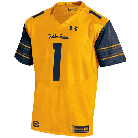 Cal Bears Under Armour Gold #1 HeatGear Loose Sideline Replica Football Jersey - Sporting Up