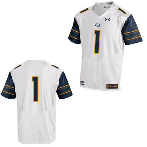 Cal Bears Under Armour White #1 Sideline Replica Football Jersey - Sporting Up